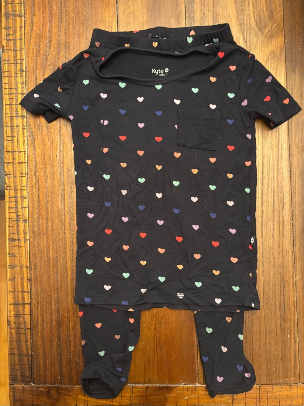 Kyte BABY Midnight Rainbow Heart Pajama Set